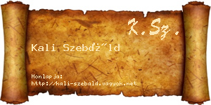 Kali Szebáld névjegykártya